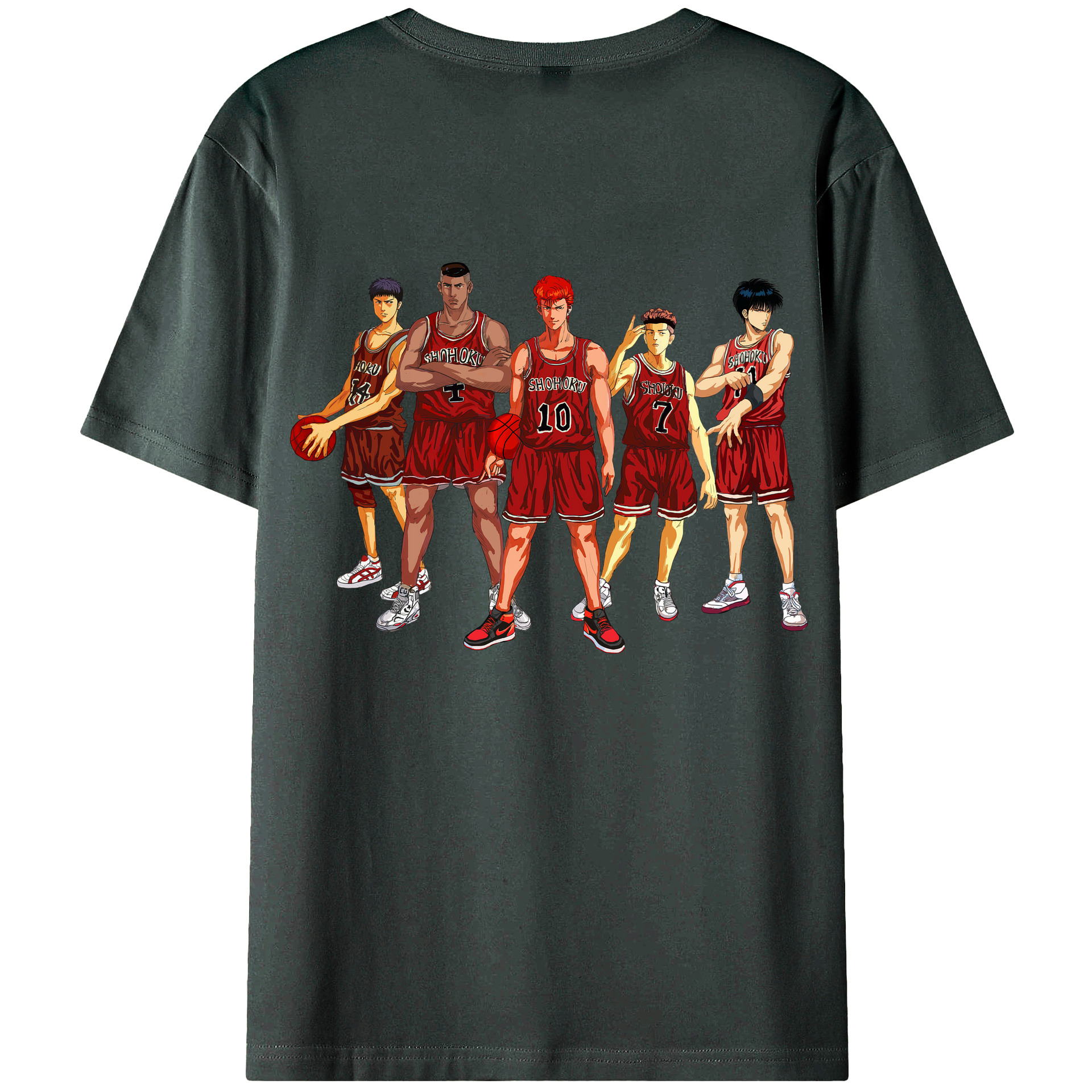（画像用） SLAM DUNK／スラムダンク 綿100％ メンズ半袖Tシャツ（バックプリント） 通気性